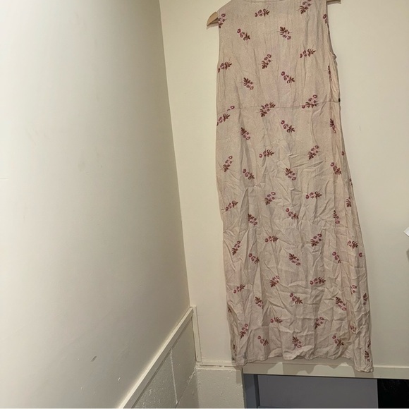 Women’s Vintage April Cornell Tan Cream Soft Floral Tank Top Maxi Dress Size: S - Picture 12 of 16